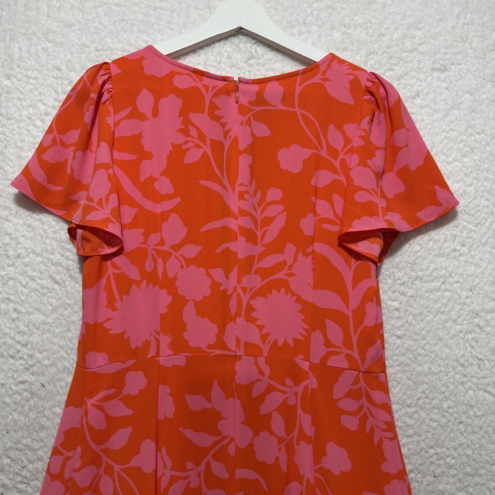 Talbots Women's Size 8P‎ Silhouette Garden Flutter Sleeve Crepe Dress Back Zip - Picture 8 of 12